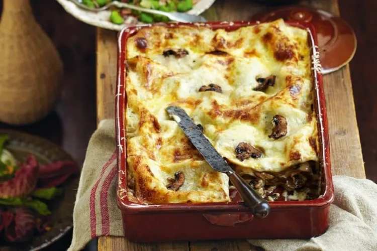 recette lasagne maison automnale cèpes foie gras champignons de paris jambon