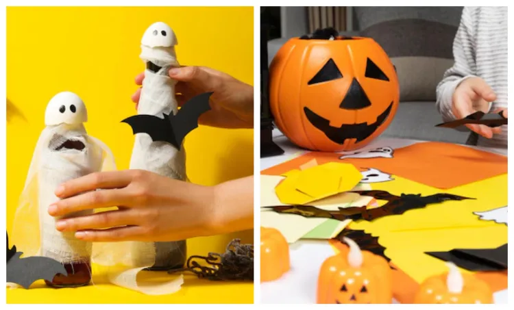 bricolage halloween des squelettes en boîte à œufs creatives citrouilles sourciere fete diy