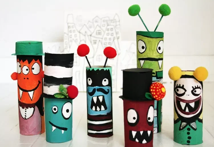 bricolage avec rouleau dessuie tout idees diy halloween facile enfants automne