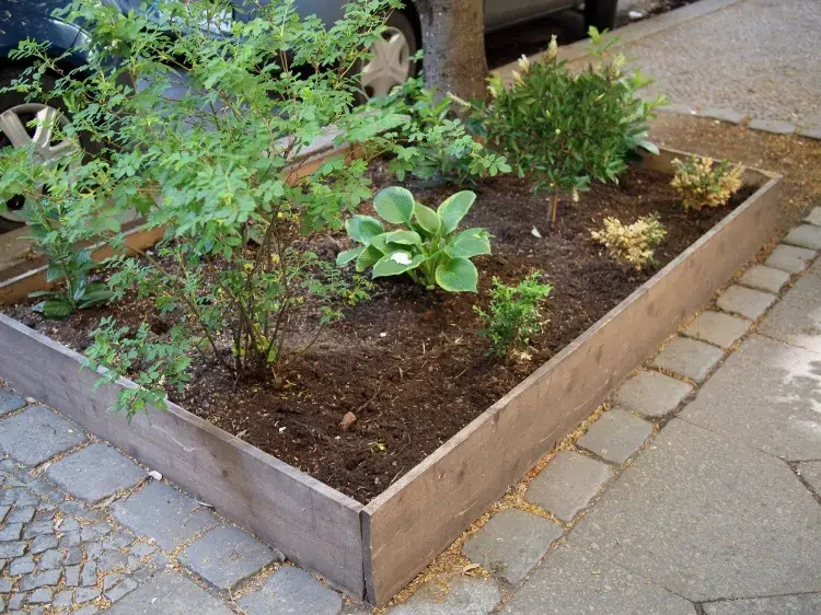 bordure de jardin avec des planches bricolage facile récup