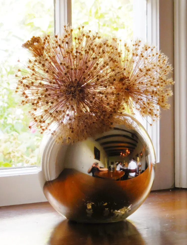déco maison automne fleurs séchées allium ail ornement géant vase