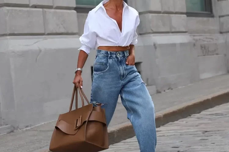 grece ghanem denim coupe ample taille haute quel jean pour femme 60 ans