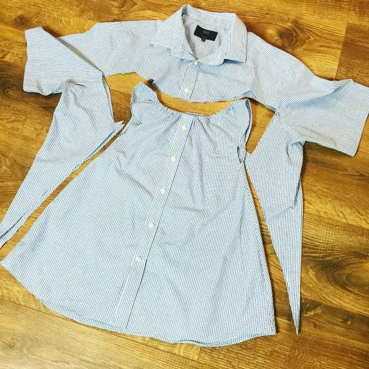 idée créative recyclage vieilles chemises robe petite fille mignonne