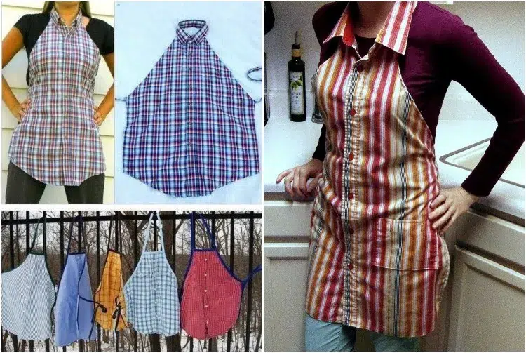 idée créative recyclage vieilles chemises tablier cuisine faire soi meme