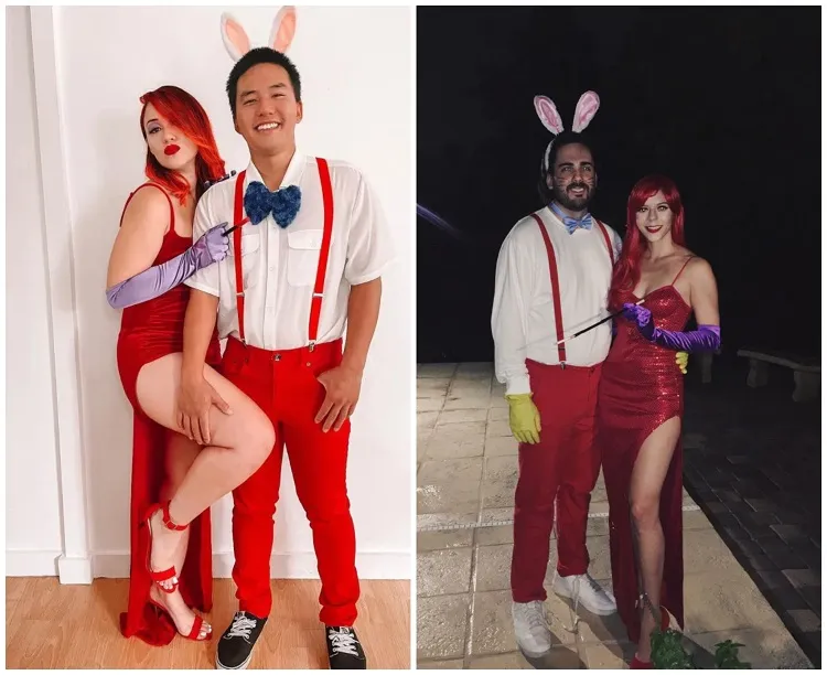 jessica et roger le lapin costume original couple halloween 2023 a faire soi meme