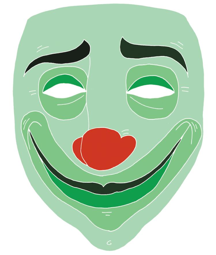 masque halloween à imprimer gratuitement clown souriant