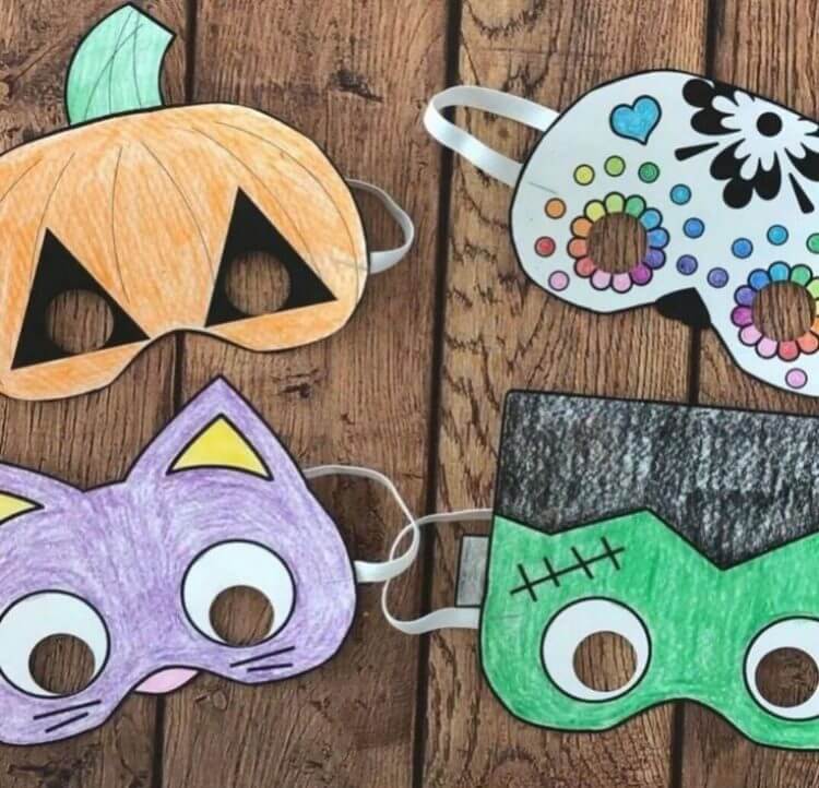 masques halloween à imprimer sur carton gratuit découper colorier