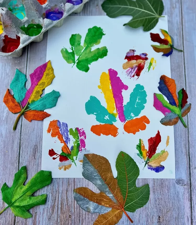 montessori bricolage avec feuilles mortes maternelle