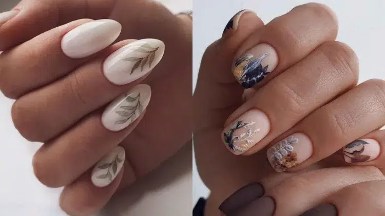 nail art ongles courts automne tendances 2023 manucure laiteuse