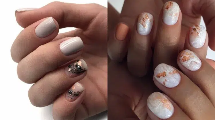 nail art ongles courts automne tendances 2023 vernis blanc décorations