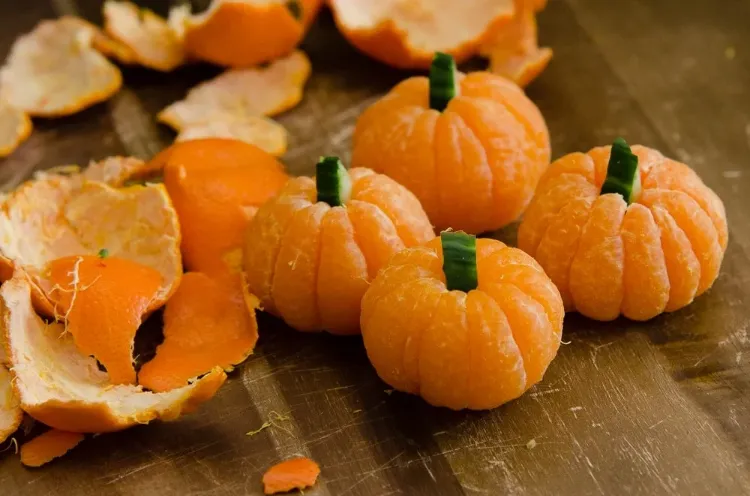 salade de fruits pour halloween mandarines citrouilles