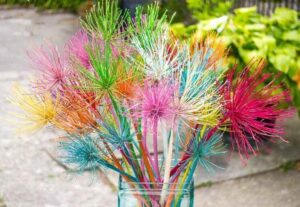 sécher fleurs agapanthe peindre décorer maison automne bouquets colorés