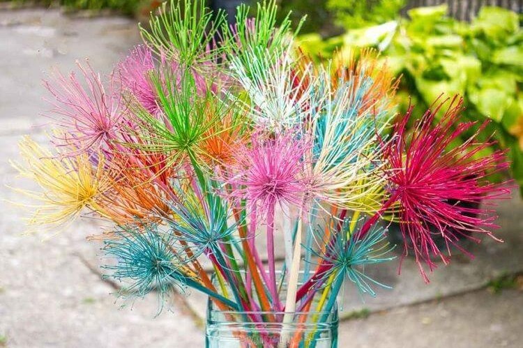 sécher fleurs agapanthe peindre décorer maison automne bouquets colorés