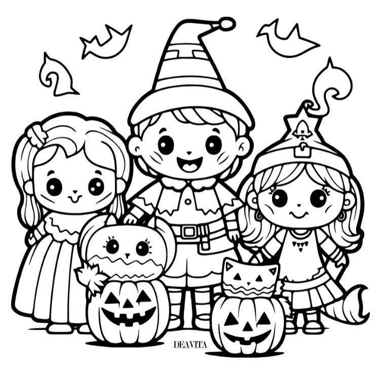 une famille déguisée pour la fête de halloween