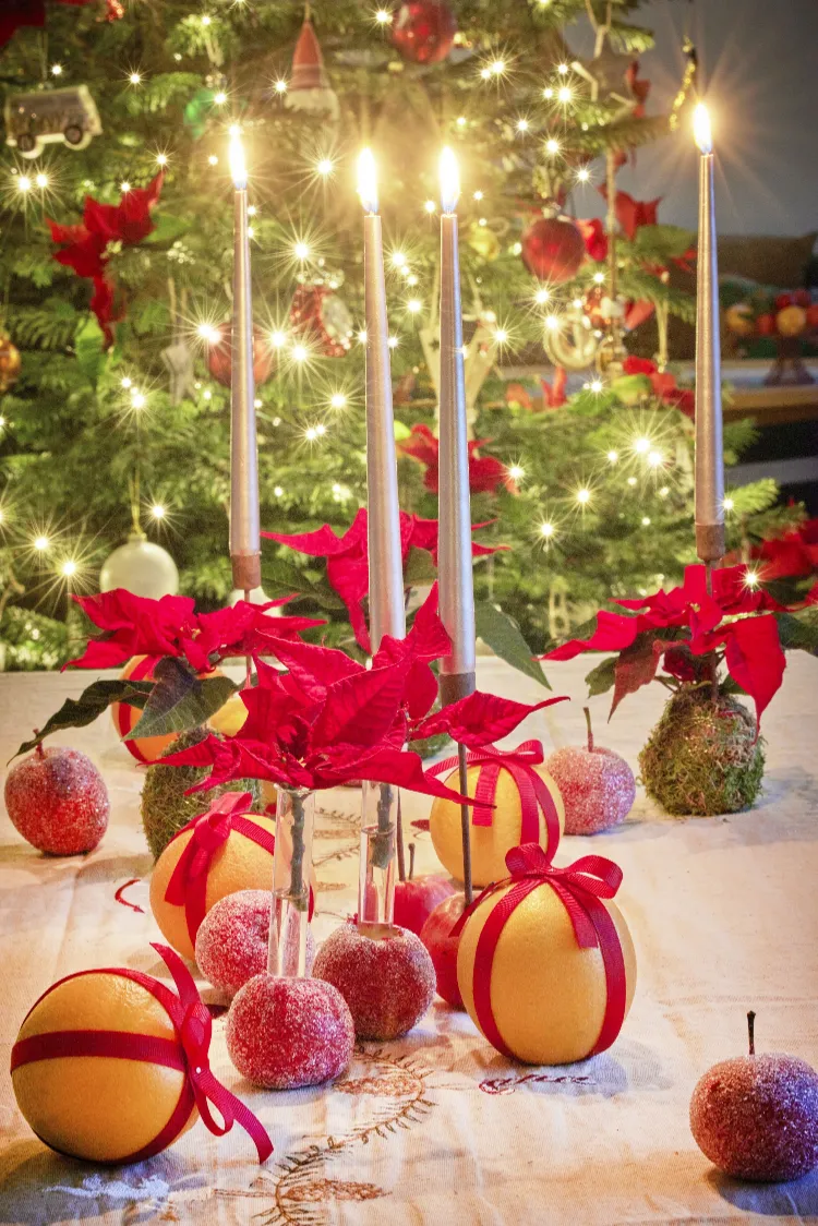 boule de noël écolo avec des fruits centre de table facile décembre fêtes de fin d'année