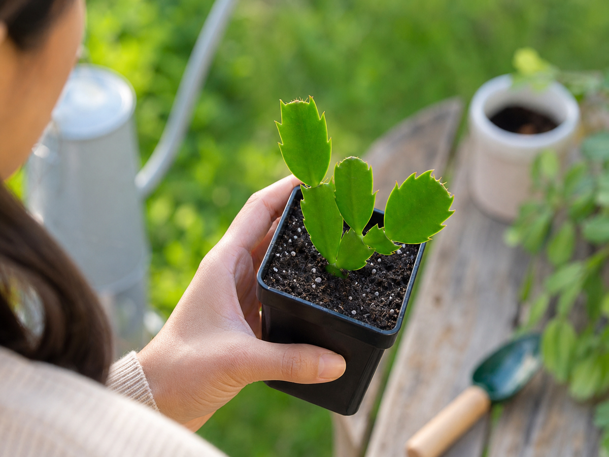 bouturage de cactus de noël en terre multiplier schlumbergera