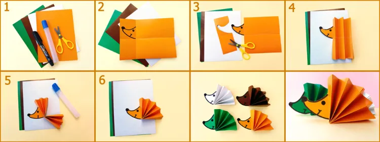 bricolage hérisson maternelle feuilles papier couleur kuzina olena@shutterstock