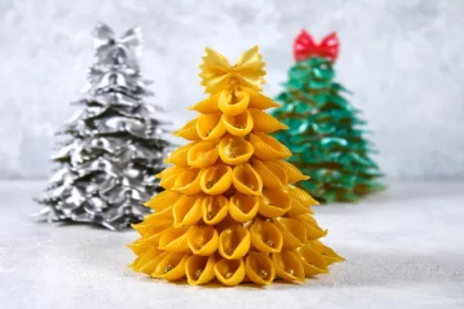 comment fabriquer sapin de noel avec pates alimentaires par étapes arbres en 3 d faciles