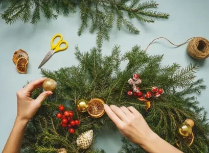couronne de noël à faire soi même facile