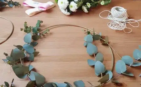 décoration avec eucalyptus fabriquer soi meme bricolage couronne hiver