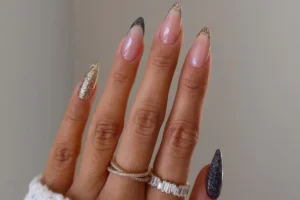 french manucure paillettes gel noël vivianmariewong