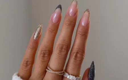 french manucure paillettes gel noël vivianmariewong
