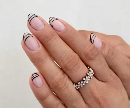 manucure graphique minimaliste tendance nail art ongles janvier 2024