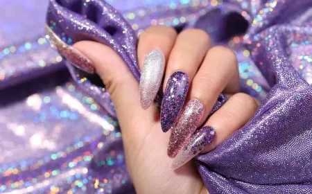 ongles paillettes couleur