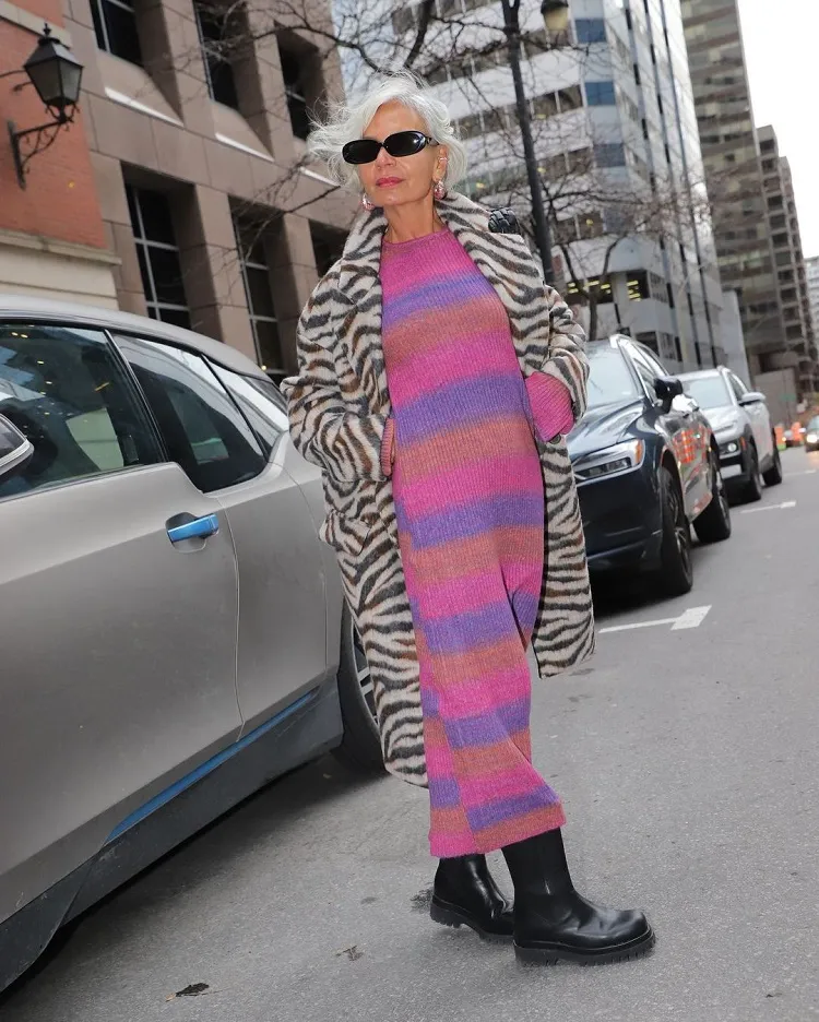 длинное вязаное платье-свитер для женщин 60 лет, когда ты маленькая