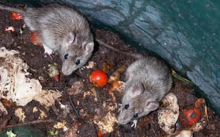rats dans le compost