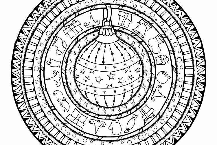 coloriage mandala noel facile adulte