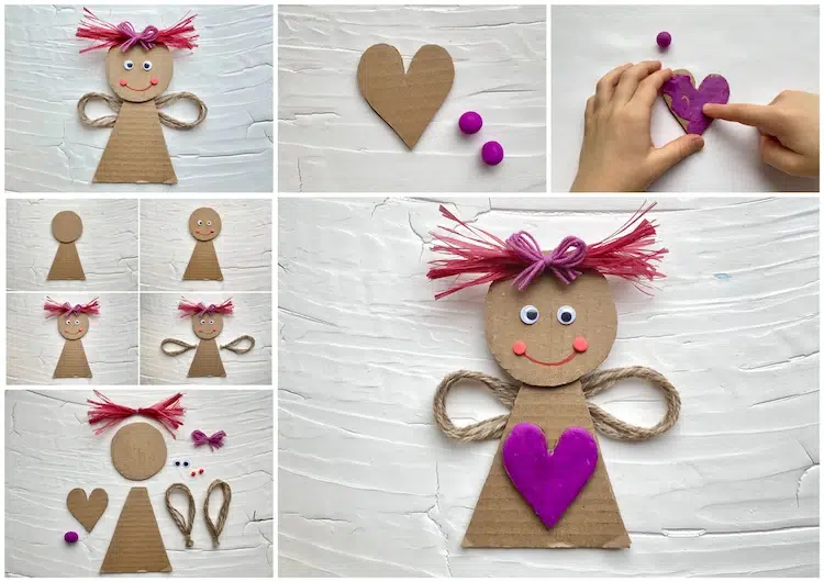 comment faire un ange en papier carton facile et rapide pour noel comme décoration diy enfants