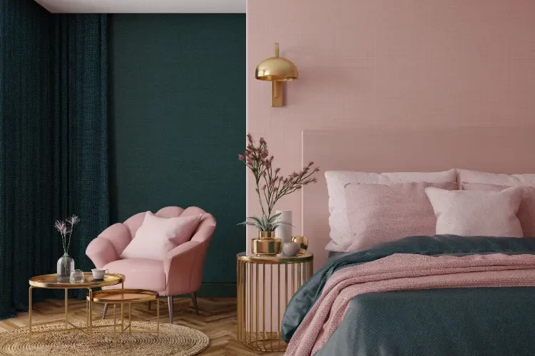 déco chambre tendance couleur murs peinture rose pastel doux 2024