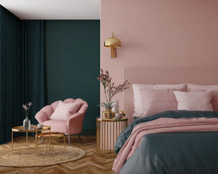déco chambre tendance couleur murs peinture rose pastel doux 2024