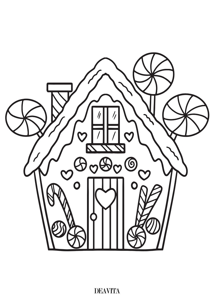 maison de pain d'épices à colorier maternelle