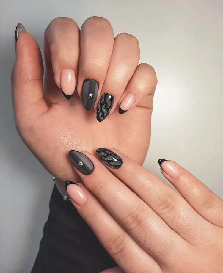 manucure tendance déco ongles french nails noir
