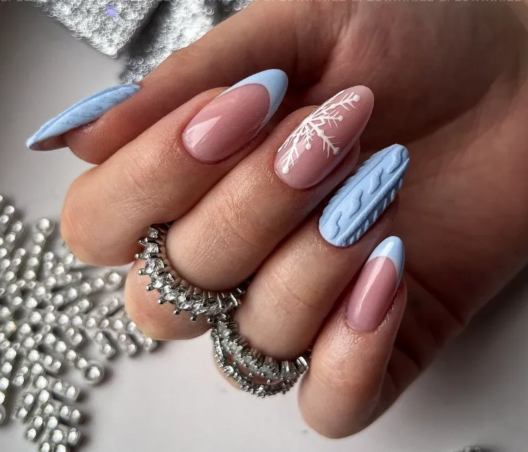 ongle effet pull accent décoration tendance 2024 nail art chic instagram