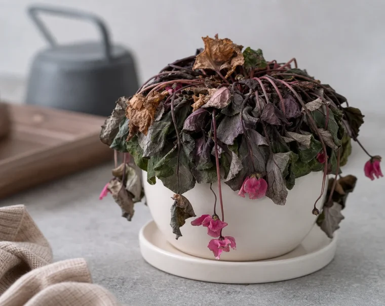pourquoi mon cyclamen retombe s'affaisse pende que faire astuces pour le faire repartir