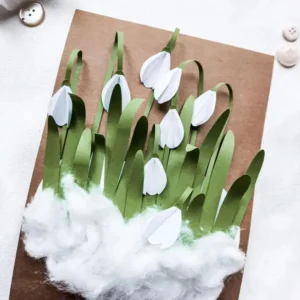 fabriquez un perce neige avec du papier et du coton