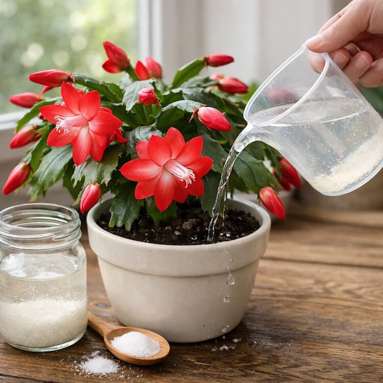 cactus de Noël arrosage eau sucrée effet sur la floraison