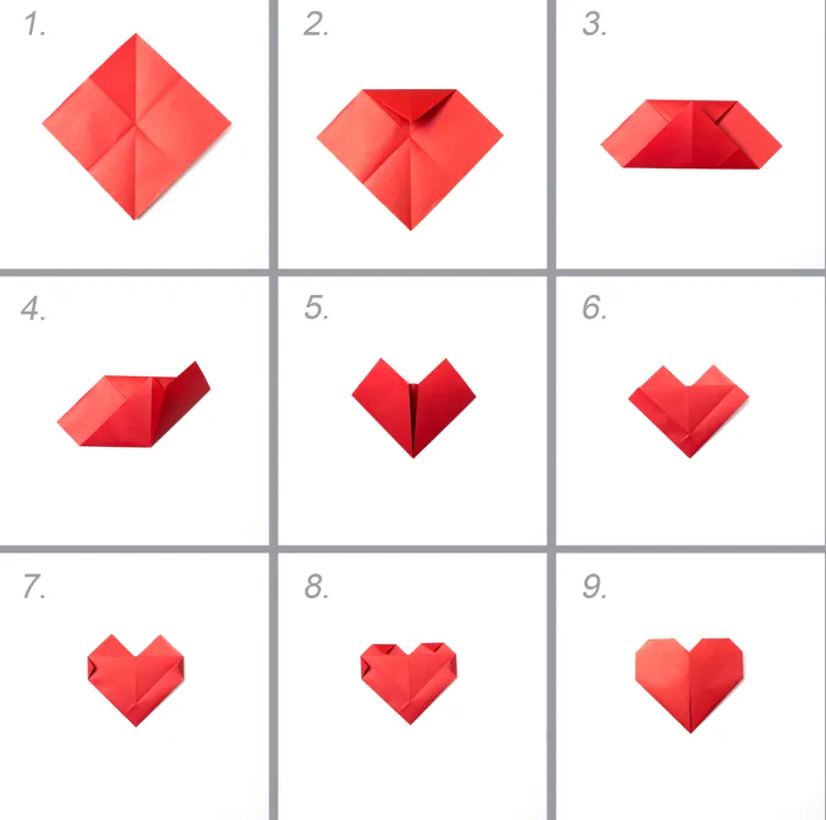 comment faire un cœur en papier par étapes idées origami faciles débutants