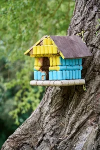 nichoir pour oiseau diy coloré