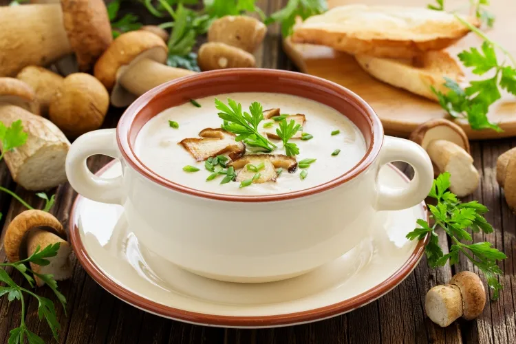 Idées de soupe chaude au chou-fleur et aux champignons Les principaux ingrédients pour préparer une soupe épaisse
