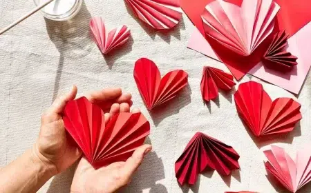 tuto diy coeurs origami déco saint valentin originale a faire soi meme avec les enfants maternelle