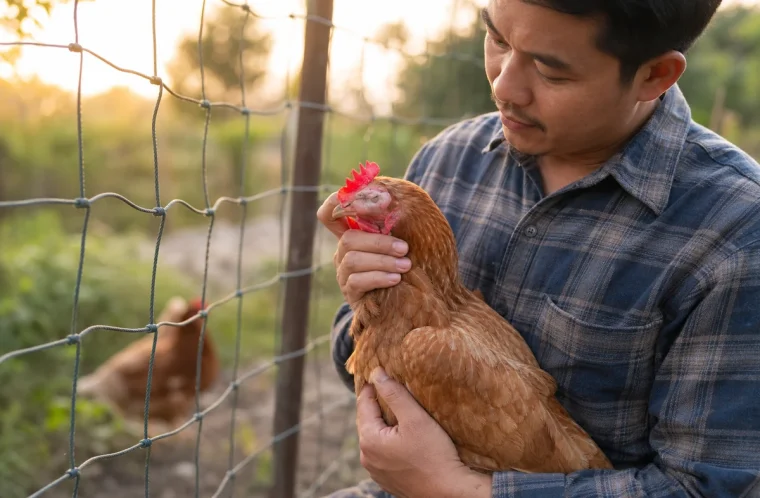 soigner les yeux d'une poule contaminations parasites poulet œil fermé gonflé symptômes