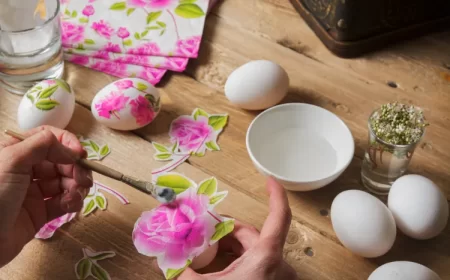 comment faire le découpage pour paques avec des serviettes en papier pour décorer les œufs tuto par étapes