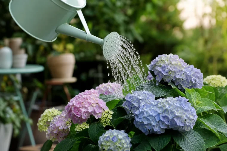 hortensia trop arrosé comment sauver malade new africa shutterstock