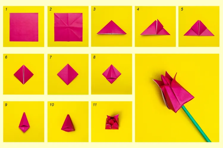 comment faire des tulipes en papier 3d facon origami tutoriel facile étape