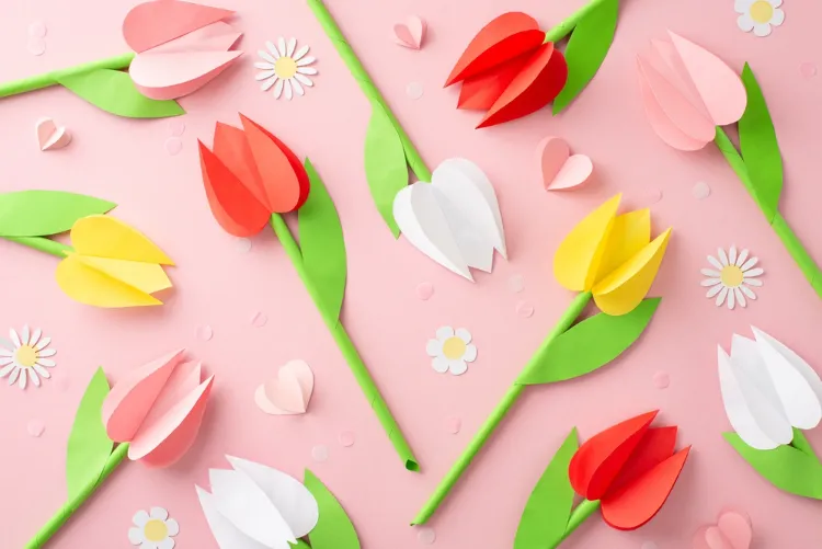 comment faire des tulipes en papier 3d tutoriel facile étapes enfants adultes