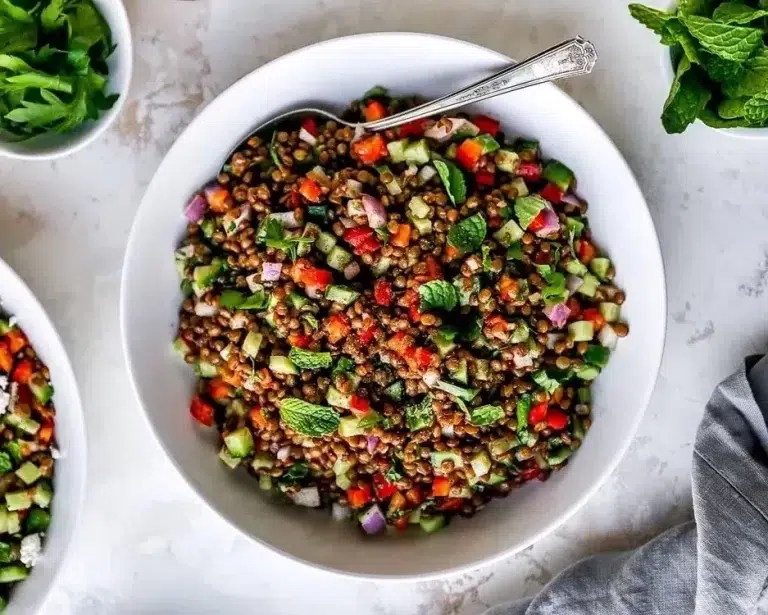 meilleures recettes salade composée de lentilles été végétarienne